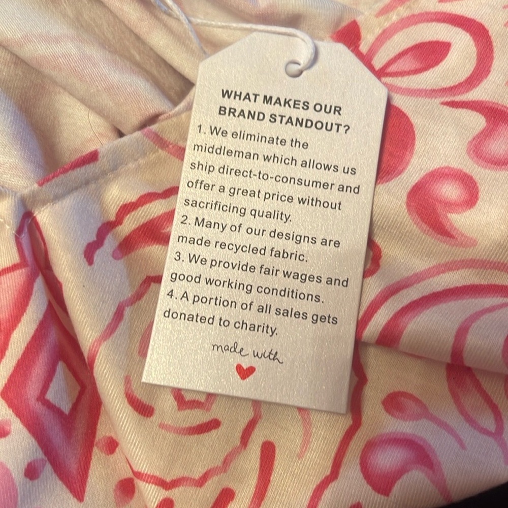 Pink Patterned Sleeveless Dress size large - Picture 7 of 8